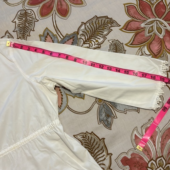 🔥SALE🔥 LIZ CLAIBORNE WHITE TUNIC SIZE L 100% COTTON - Picture 8 of 10